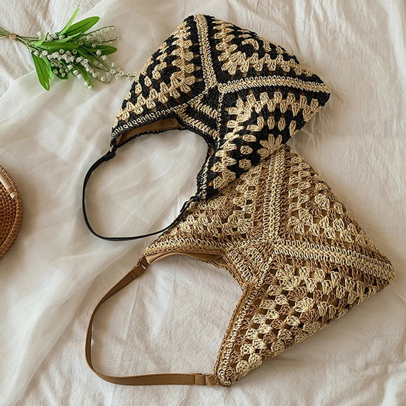 STRAW BAG FOR THE BEACH - HOLIDAYS