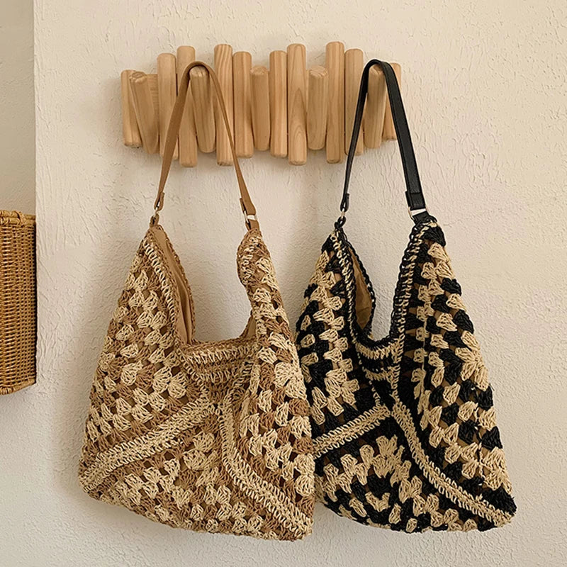 STRAW BAG FOR THE BEACH - HOLIDAYS