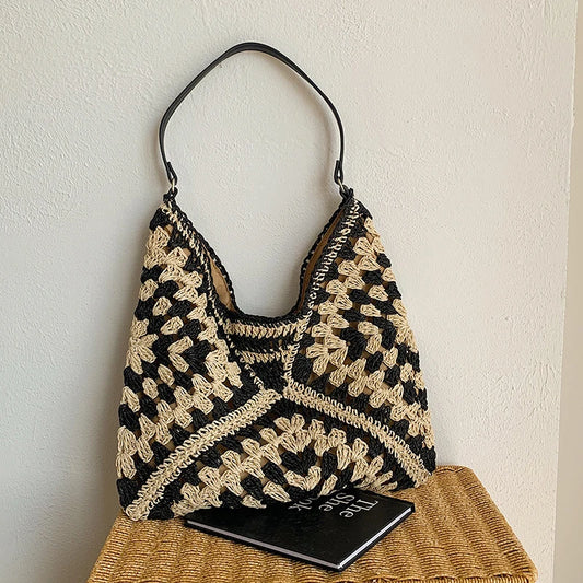 SAC EN PAILLE POUR LA PLAGE - VACANCES