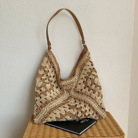 SAC EN PAILLE POUR LA PLAGE - VACANCES